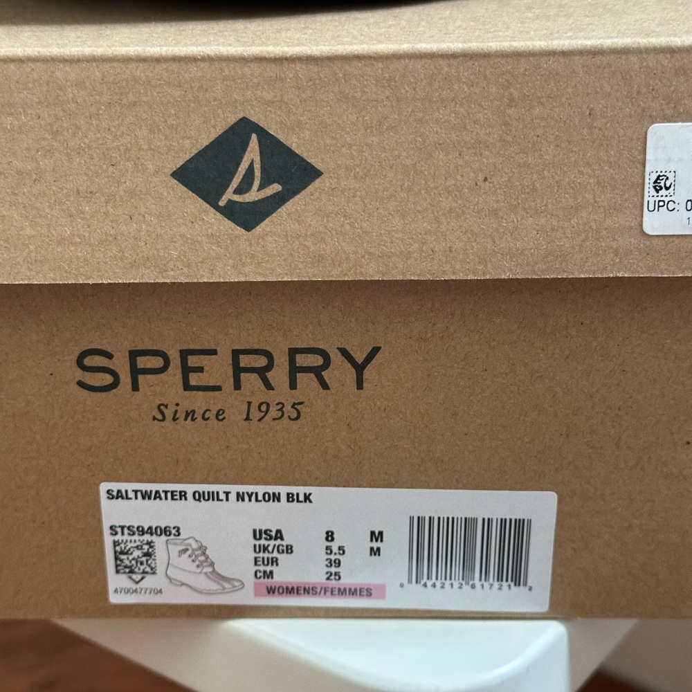 Sperry Black Lace Up Boots with Sturdy Rubber Sole - Picture 5 of 5